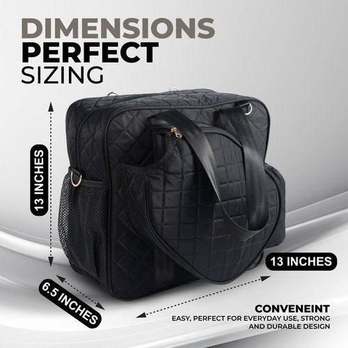 IZARI Designer Pickleball Bag For Women With Fence Hook | Original Quilted Sports Bag for Pickle Ball
