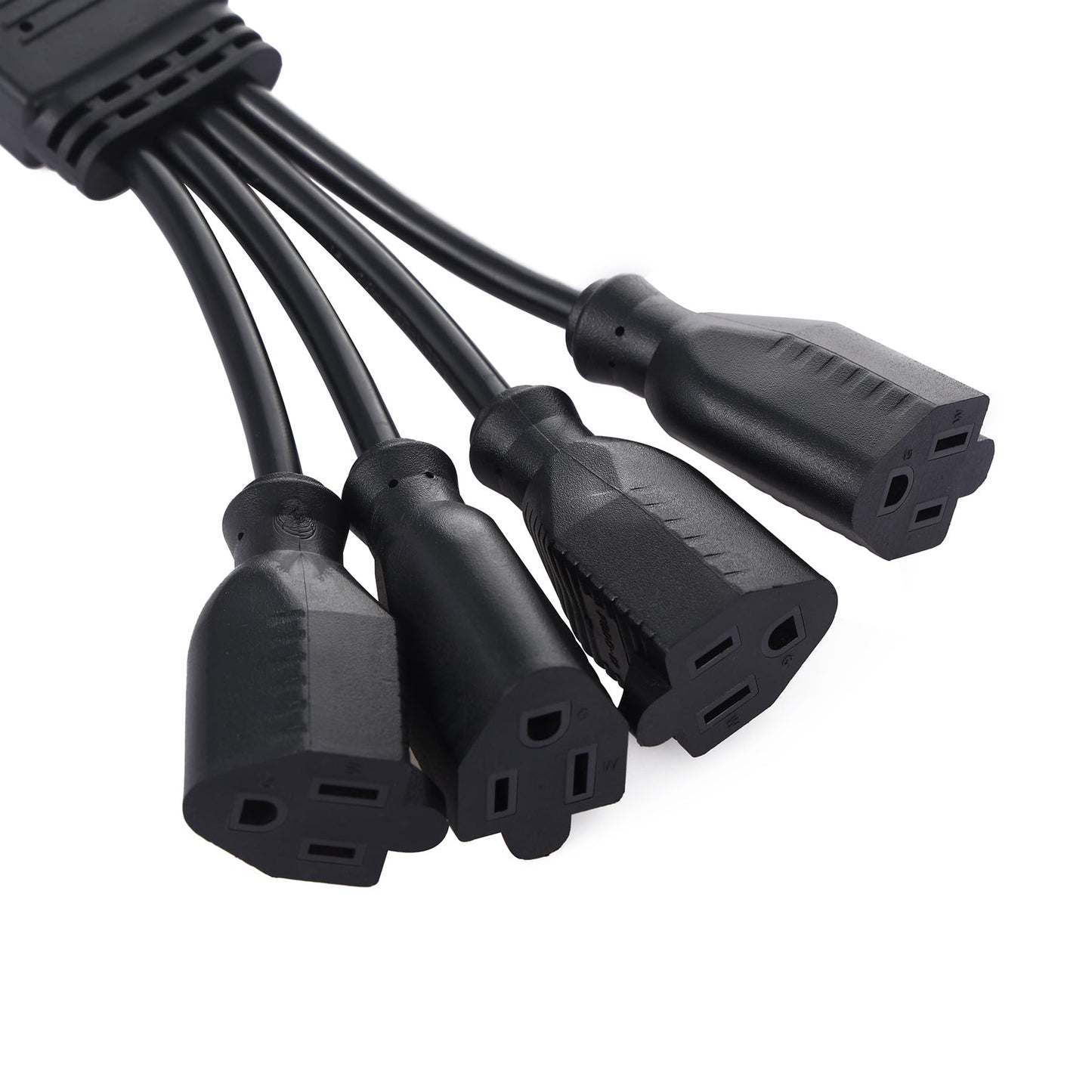 ZOVAYA Extension Cord NEMA 5-15P Male Plug to 4x5-15R Female Receptacle 1 to 4 Outlet Power Splitter Cord Weatherproof Heavy Duty 14/3 SJTW AC Power Cord 10FT