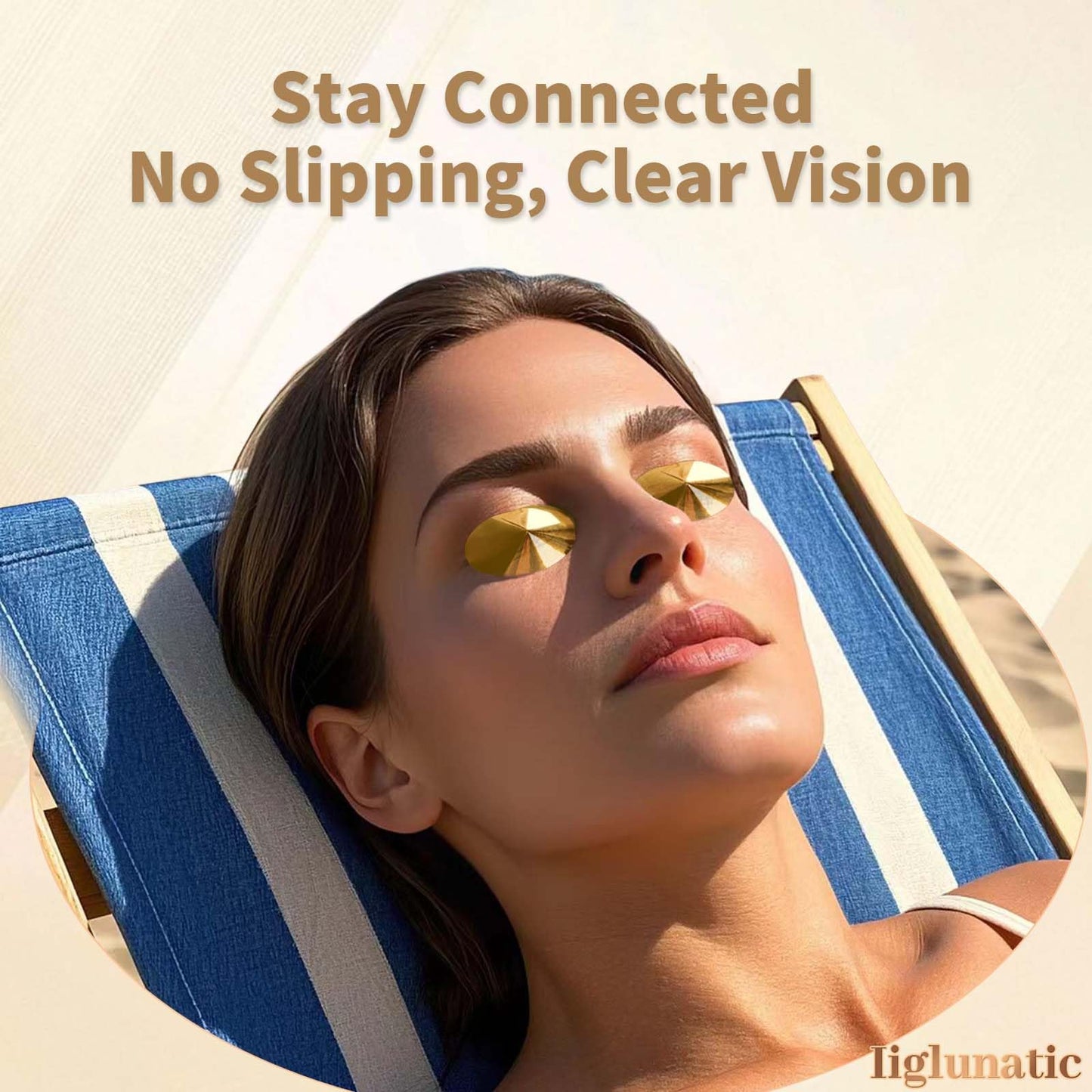 Iiglunatic Tanning Goggles, Tanning Eye Protection 50sets - Latex-Free Disposable for Stand-Up Tanning Beds, Salon & Home Use_Gold