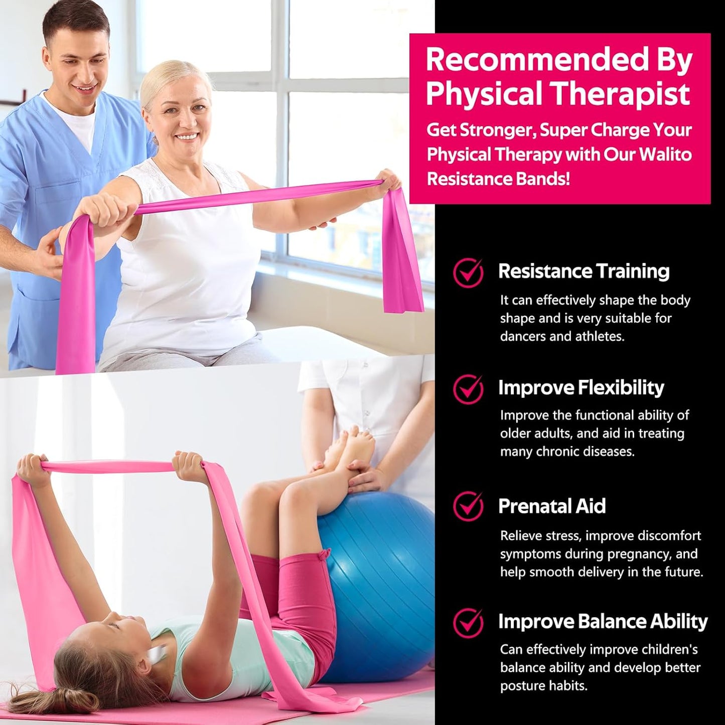 WALITO Resistance Bands - Versatile Workout Bands for Strength Training & Physical Therapy | Ideal for Home Gym