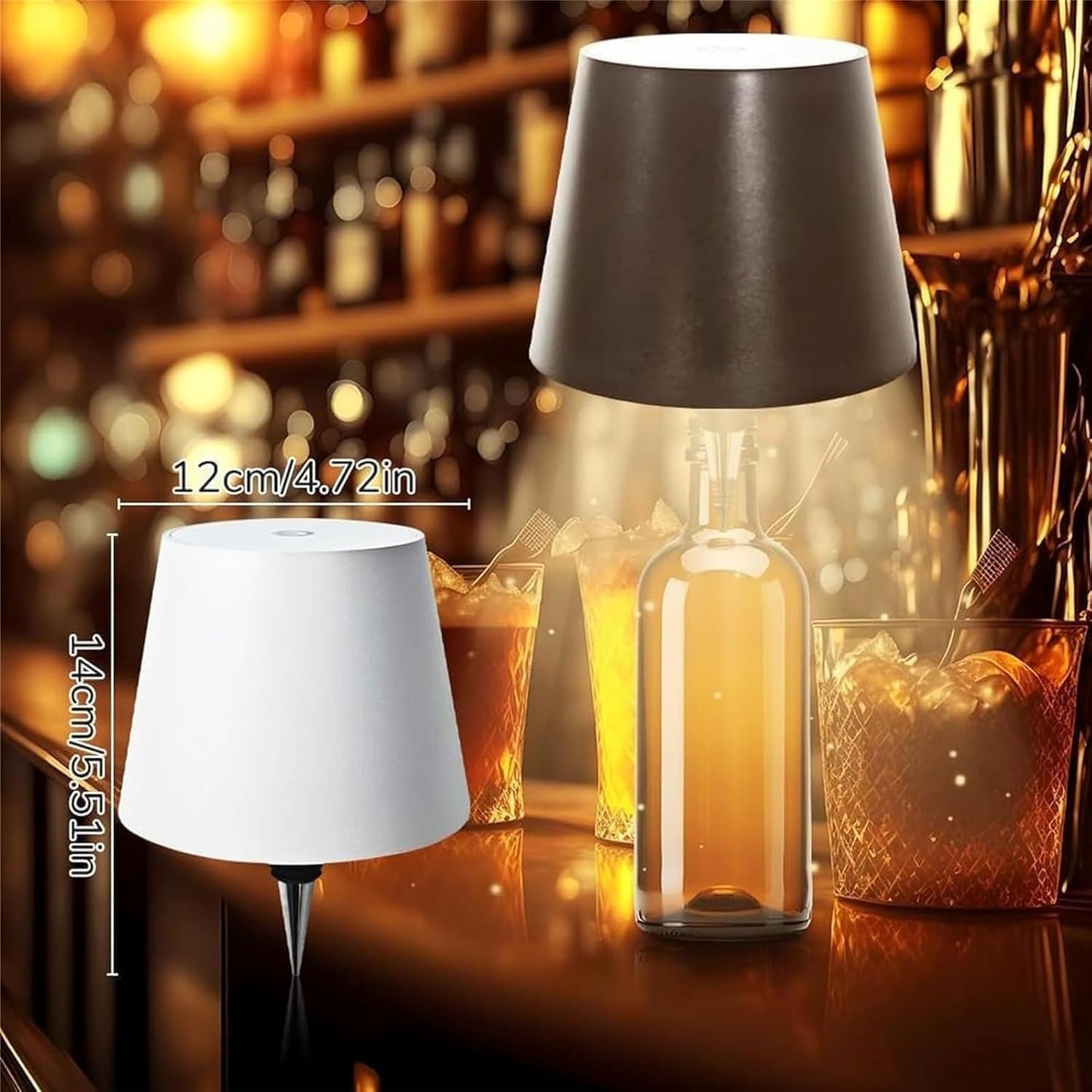 Geojec Wireless Bottle Lamp,Portable LED Wireless Bottles Lamp with 3 Modes Light Imming,Rechargeable Light Head,Touch Table Lamp for Bedroom,Decoration Lamps Student Birthday Gifts (Orange)