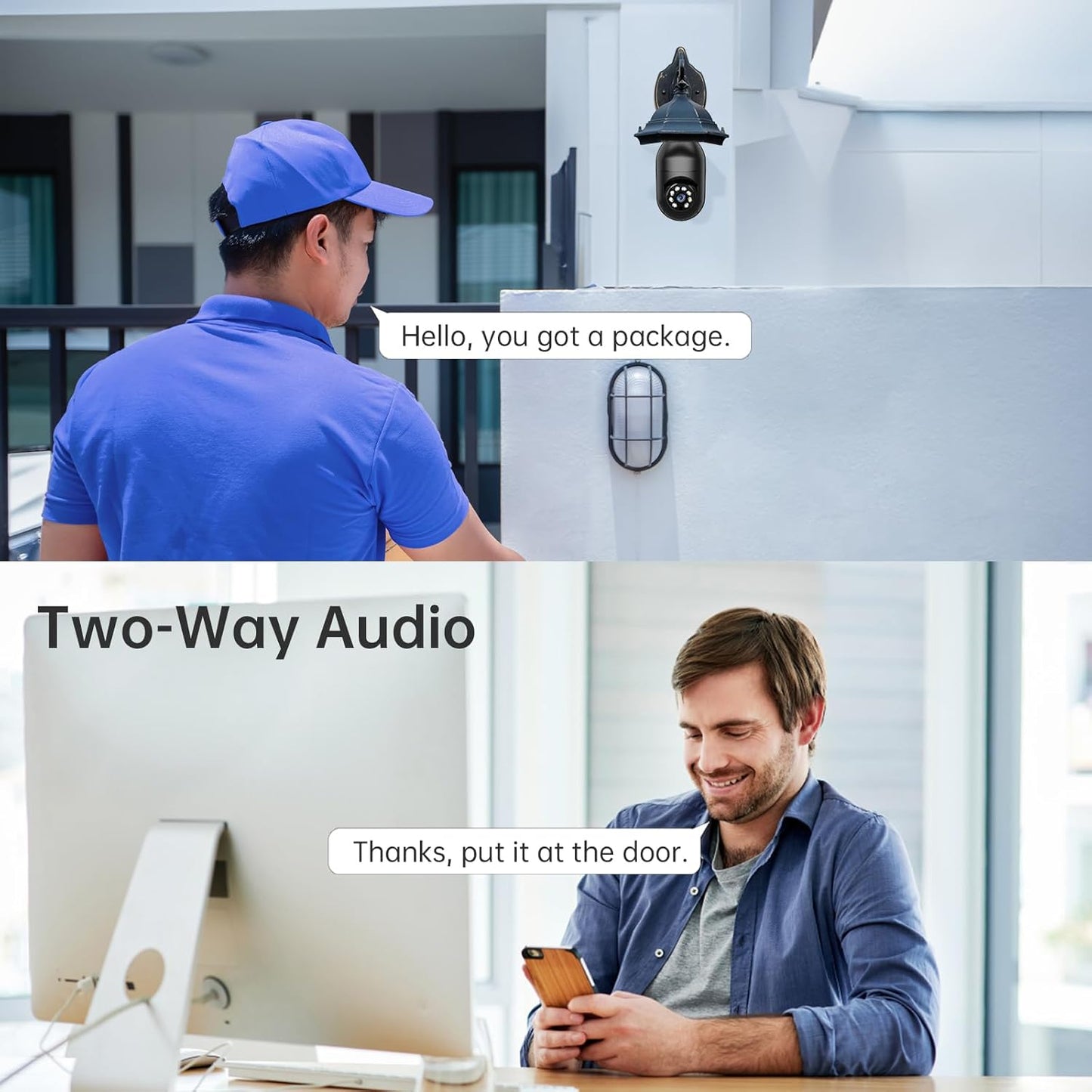 2K WiFi Light Bulb Security Camera – Wireless Outdoor, Motion Detection, Two-Way Talk, Color Night Vision, Alexa Compatible