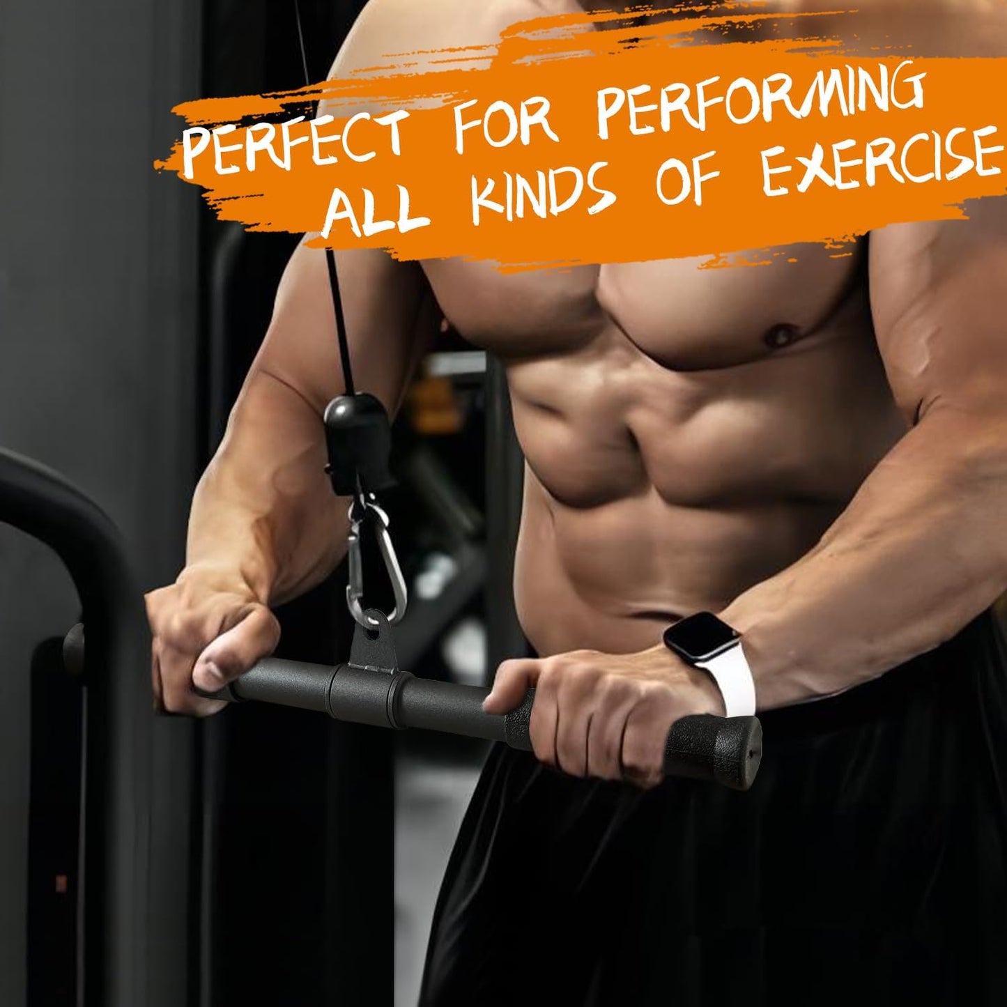 Skiennix Lat Pulldown Bar - 360° Rotating Cable Attachment for Strength Training | Versatile Gym Accessory