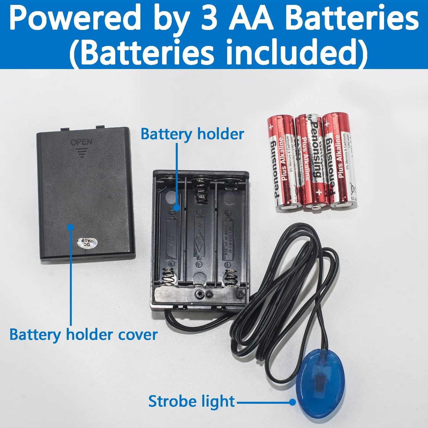 Fake Car Alarm, Dummy Car Alarm,(Batteries Included) Red LED Light Simulate Imitation Security System, Warning Anti-Theft Flash Blinking Lamp,Blue Light (Blue Light-1 Pack)