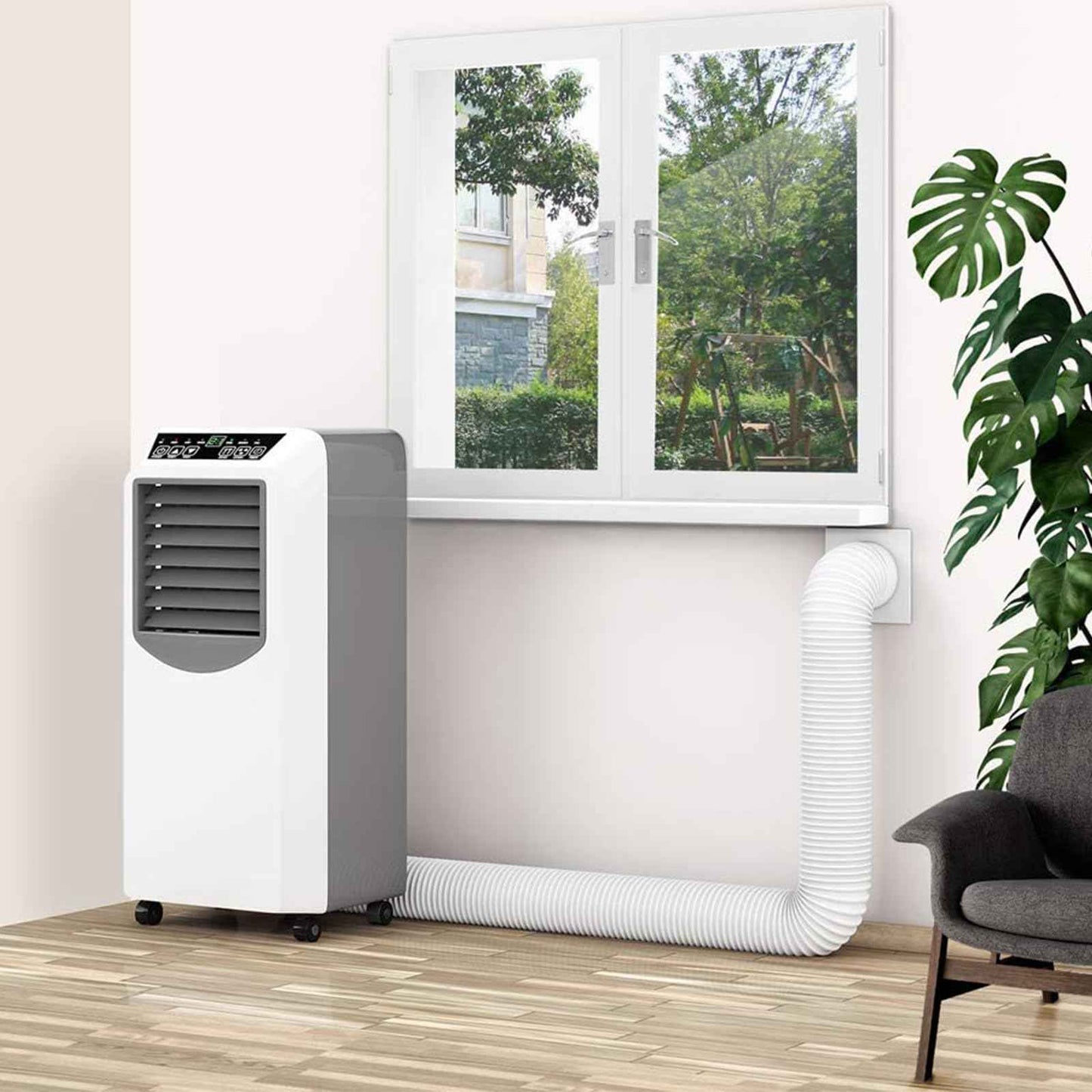 Portable Air Conditioner Hose Kit 5.9" Dia 59" Length AC Hose with Adapter Flexible Exhaust Hose and AC Unit Tube Connector for Portable Air Conditioner Vent AA06