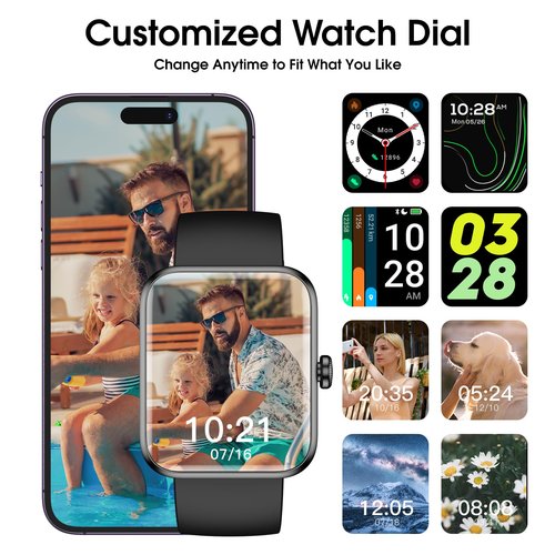 Imzuc Fitness Tracker Watch, Step Tracker with Heart Rate, Blood Oxygen Sleep Monitor, IP68 Waterproof Pedometer, Step Calorie Counter, Health Fitness Watch for Sports, Activity Tracker for Women Men