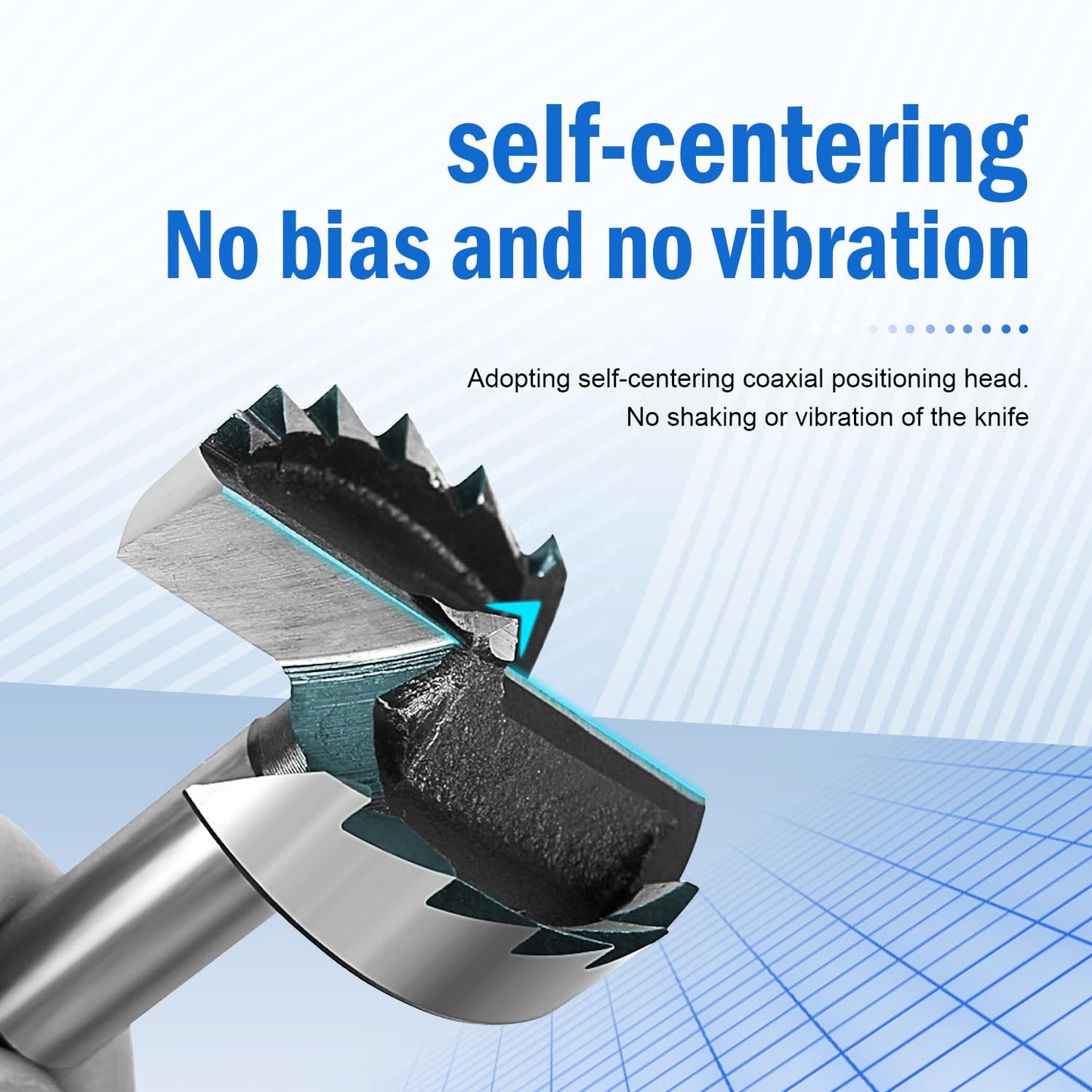 Waterspout 2 Inch Carbon Steel Forstner Drill Bits, Set of 1, Wood & Plastic Drilling, Hinge Cutter Tool with Storage Case