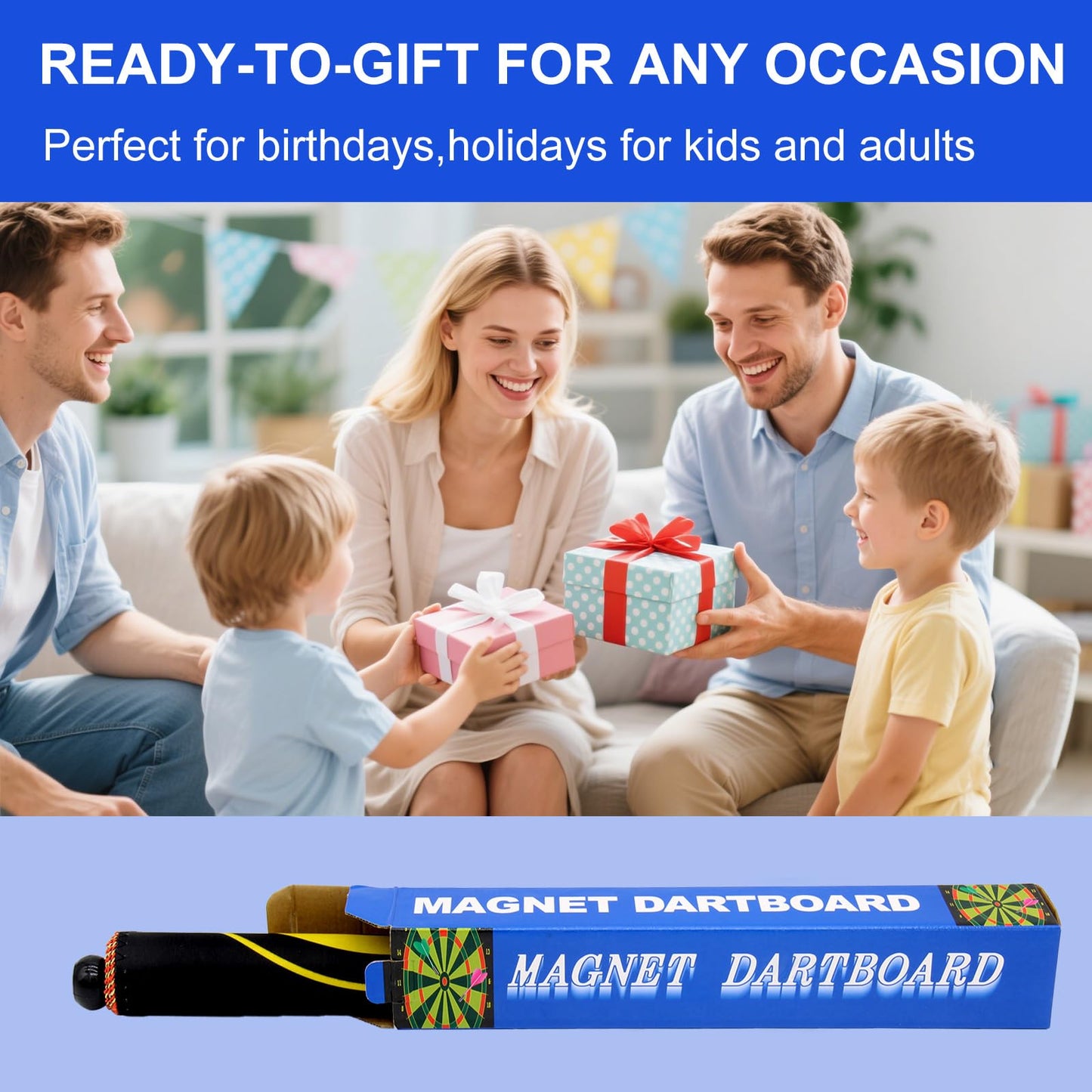 Magnetic Dart Board Outdoor Game Suitable for Children to Play Comes with 12 Darts Best Toys Gifts for Teenage Boys Girls Age 5 6 7 8 9 10 11 12 Years (15in)