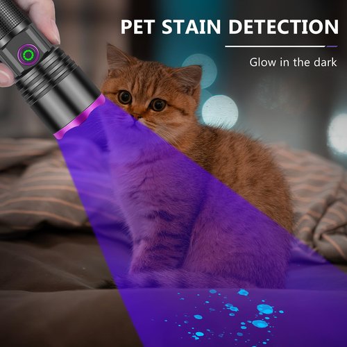 XLENTGEN 20W UV Light Flashlight 365nm, Black Light Ultraviolet Flashlights, for Resin Curing Fishing, Dry Glue, Fluorescent, Scorpion, Rockhounding, Pet Urine Detector