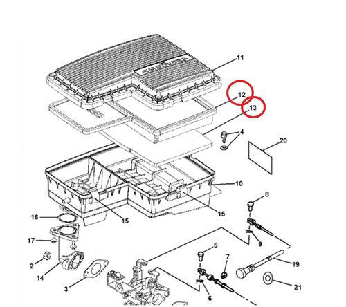 A.A Air Filter Set Replacement for Yamaha G11 G16 G21 G22 G23 G28 JN6-E4450-00-00, JU0-E445E-00-00