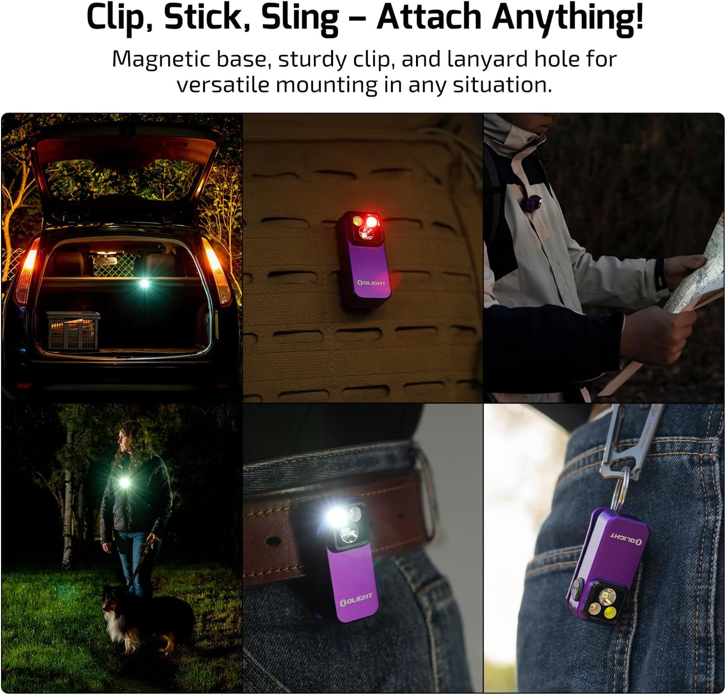 OLIGHT Oclip Pro Rechargeable EDC Flashlight - 500 Lumens, Magnetic Clip-On Light for Outdoor & Indoor Use