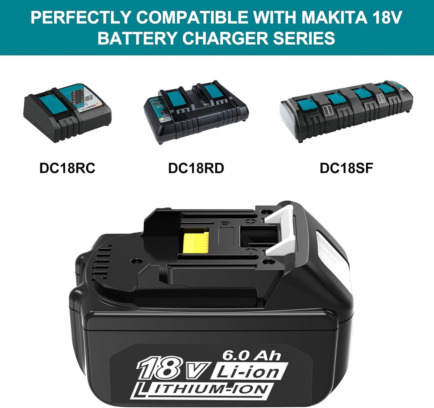 Makita 18V Battery Replacement - 2 Pack 3.0Ah BL1815 BL1840B for Cordless Tools