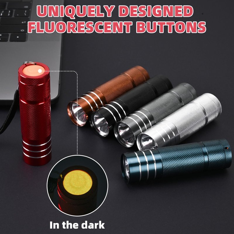 yikosam 30-Pack Super Bright Mini Flashlight, 1W Aluminum Flashlights Bulk Set with Fluorescent Button AAA Batteries Included for Night Emergency Party Hiking Backpacking Pocket Gift