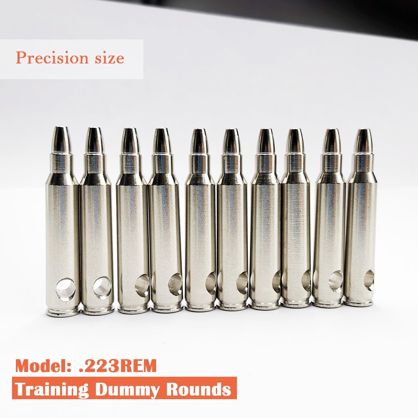 Bayattoo 223REM Steel Safety Practice Rounds Action Trainer Dummy Round Dry Fire Training Snap Caps (10pk)