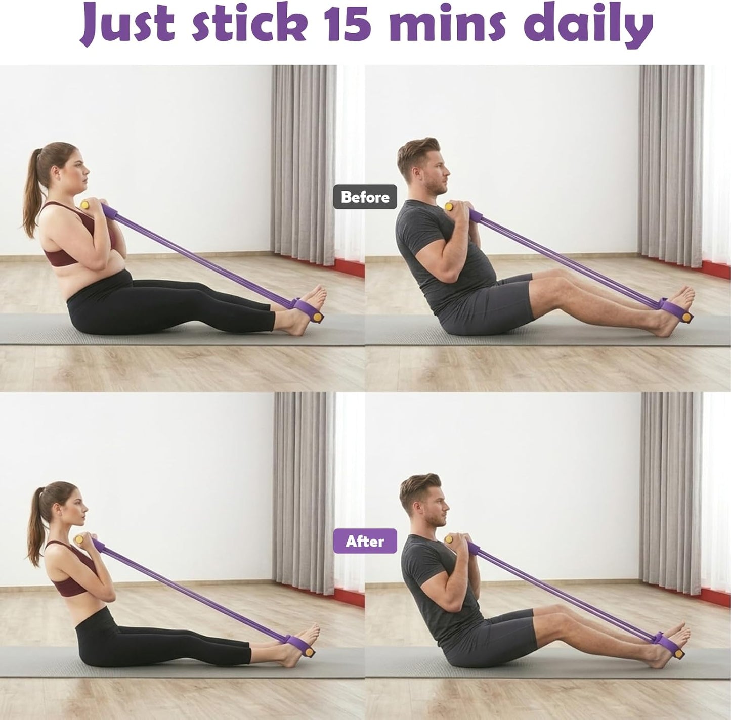 Multifunctional Resistance Band by Skiennix - Heavy-Duty TPE Tubes for Full Body Workouts | 4/6/8 Tubes