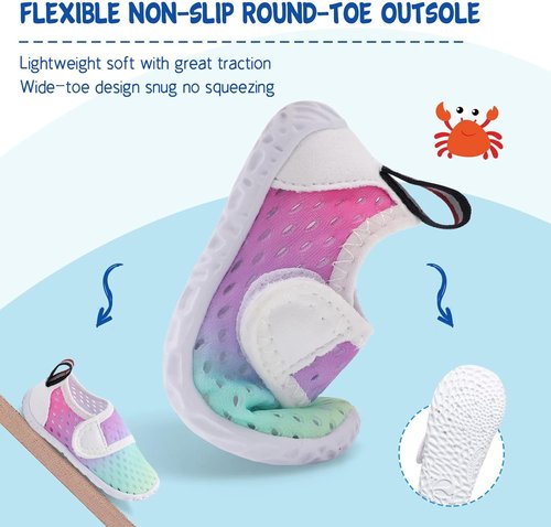 LeIsfIt Toddler Water Shoes - Breathable Quick-Dry Aqua Socks for Boys & Girls | Perfect for Beach & Pool
