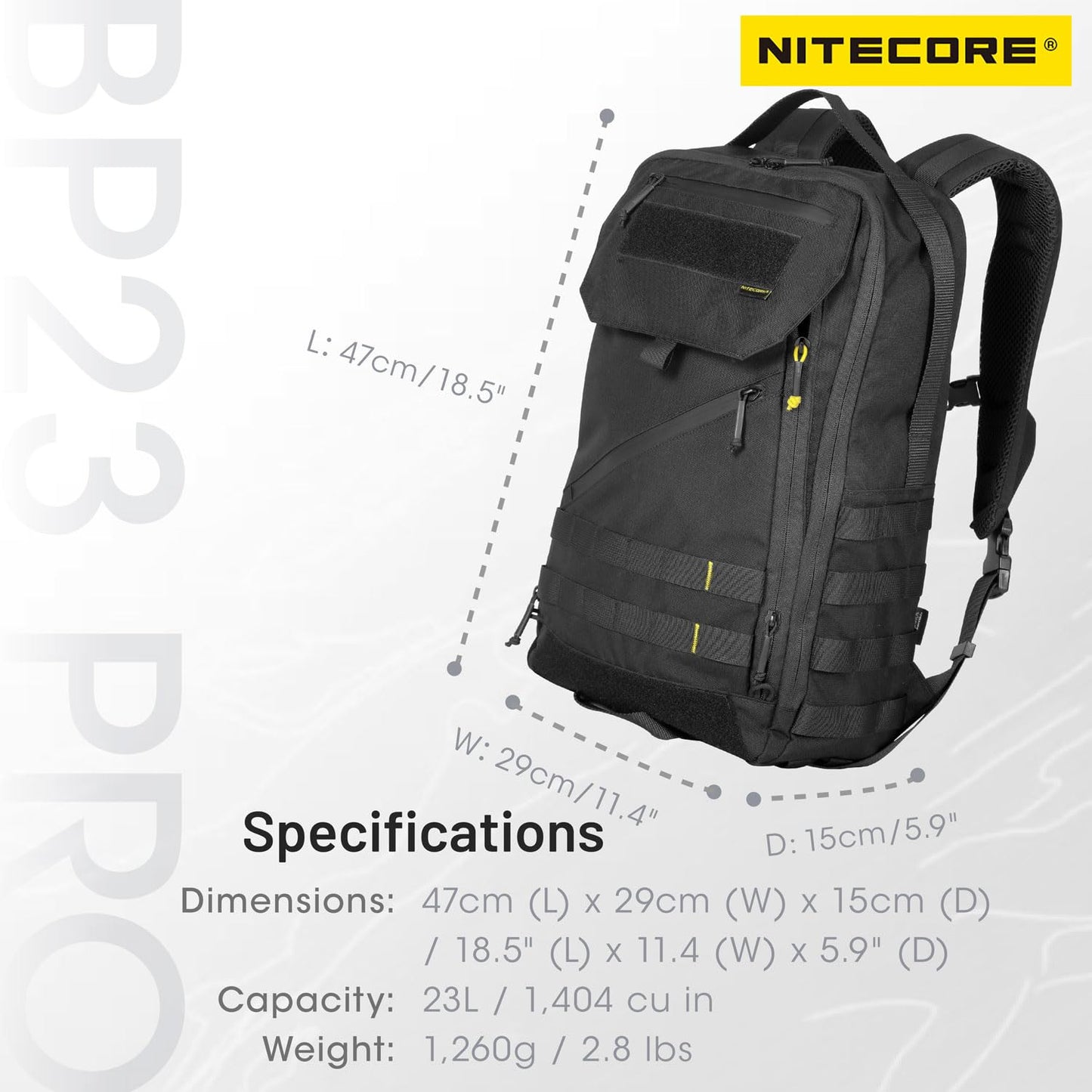 Nitecore BP23 Pro Multifunctional Commuter Backpack Daypack Tactical Bag Fit For 15.6 Inch Laptops