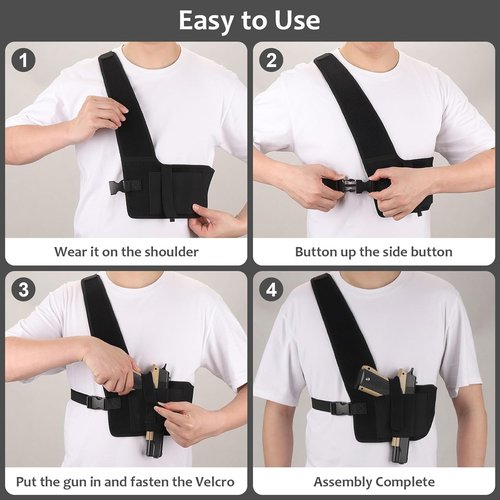 Accmor Concealed Carry Shoulder Holster - Universal Neoprene Gun Holster for Men & Women | Fits 1911, Glock 19, Sig P365