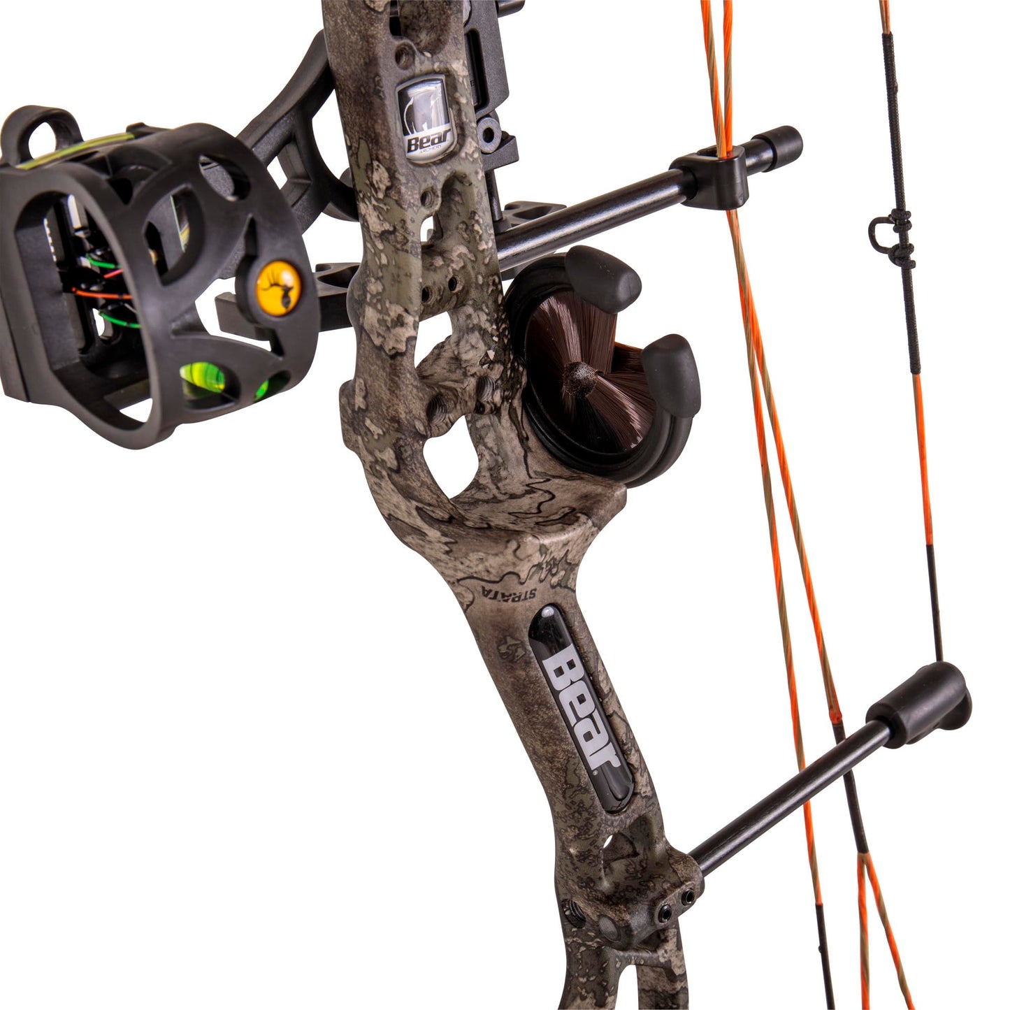 Bear Archery Royale RTH Compound Bow, Ready-to-Hunt Package, Right Handed Archers, 27" Bow, Adjustable Draw Weight 5-50lbs, Adjustable Draw Length 12"-27", True Timber Strata