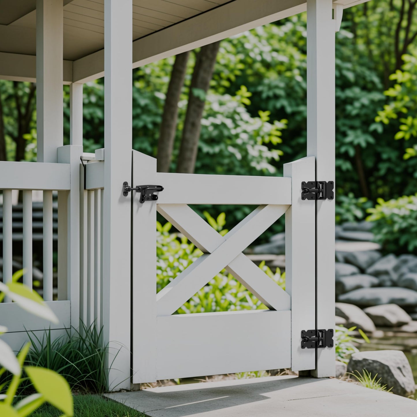 KABMOZ Slide Bolt Gate Latch,Wooden Fence Door Lock with Padlock Hole,Heavy Duty Hardware for Wooden Fence,shed Door,Yard Door,Barn Door,Outdoor Latch,Black (1, Black)