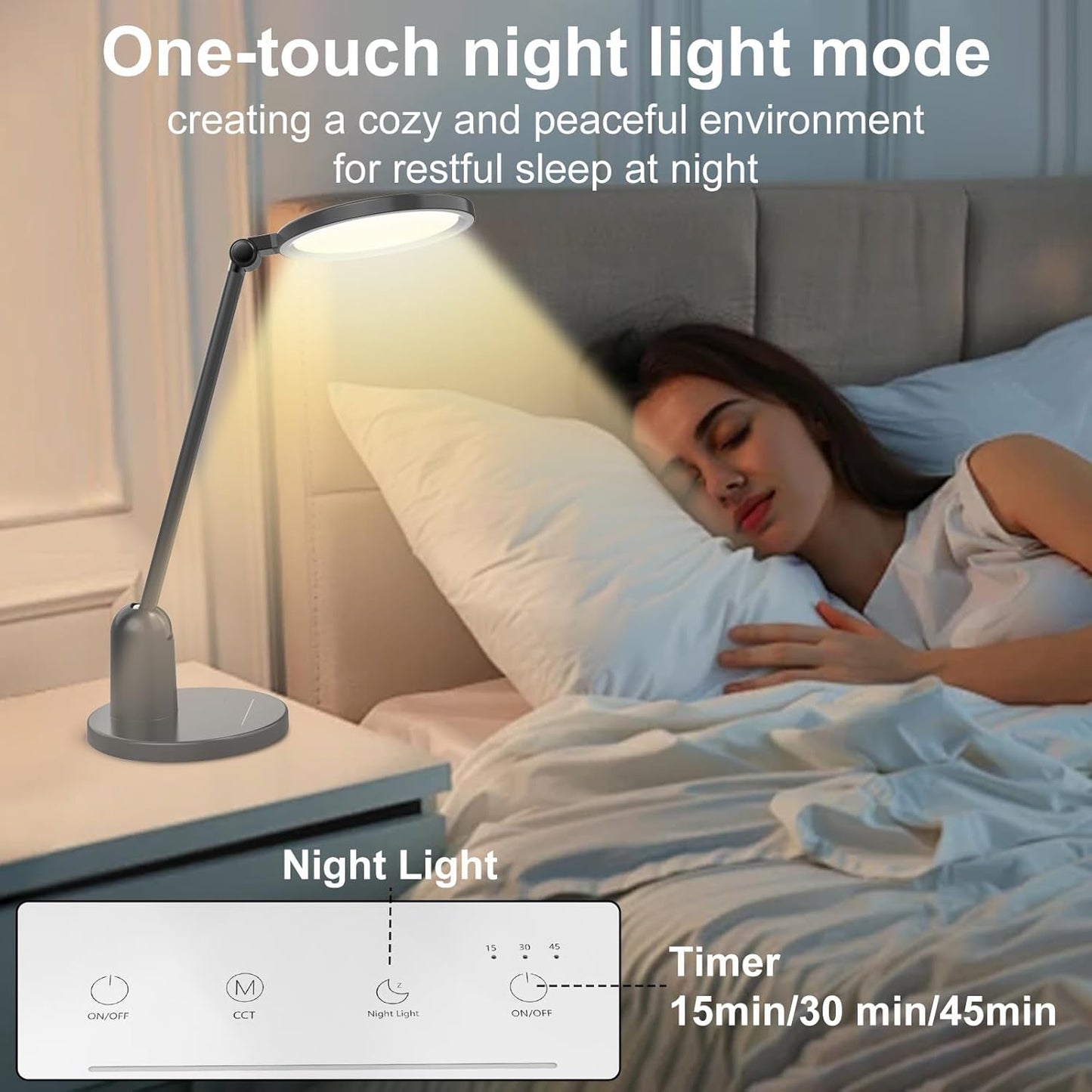 Ultra Bright Dimmable Desk Lamp for Home Office - 1000LM Eye-Caring Light with Timer & Adjustable 3000K-6000K