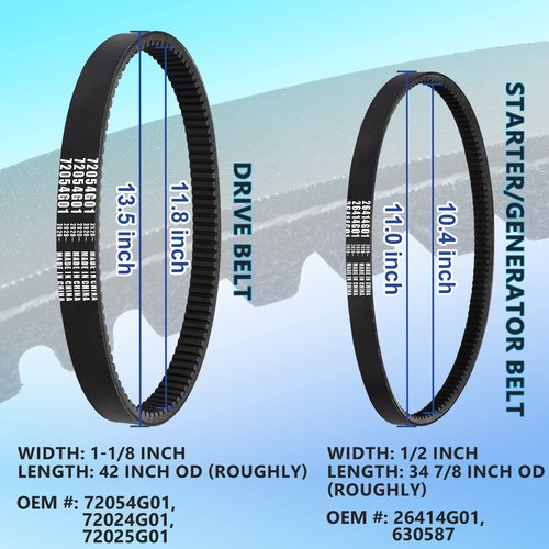 Gaoerfu-CP EZGO TXT Drive Belt & Starter Generator Belts Kits for 1994-up Gas EZGO TXT/Medalist 4 Cycle Golf Cart Models, Golf Cart OEM # 72054G01, 72024G01, 26414G01, 72025G01, 630587