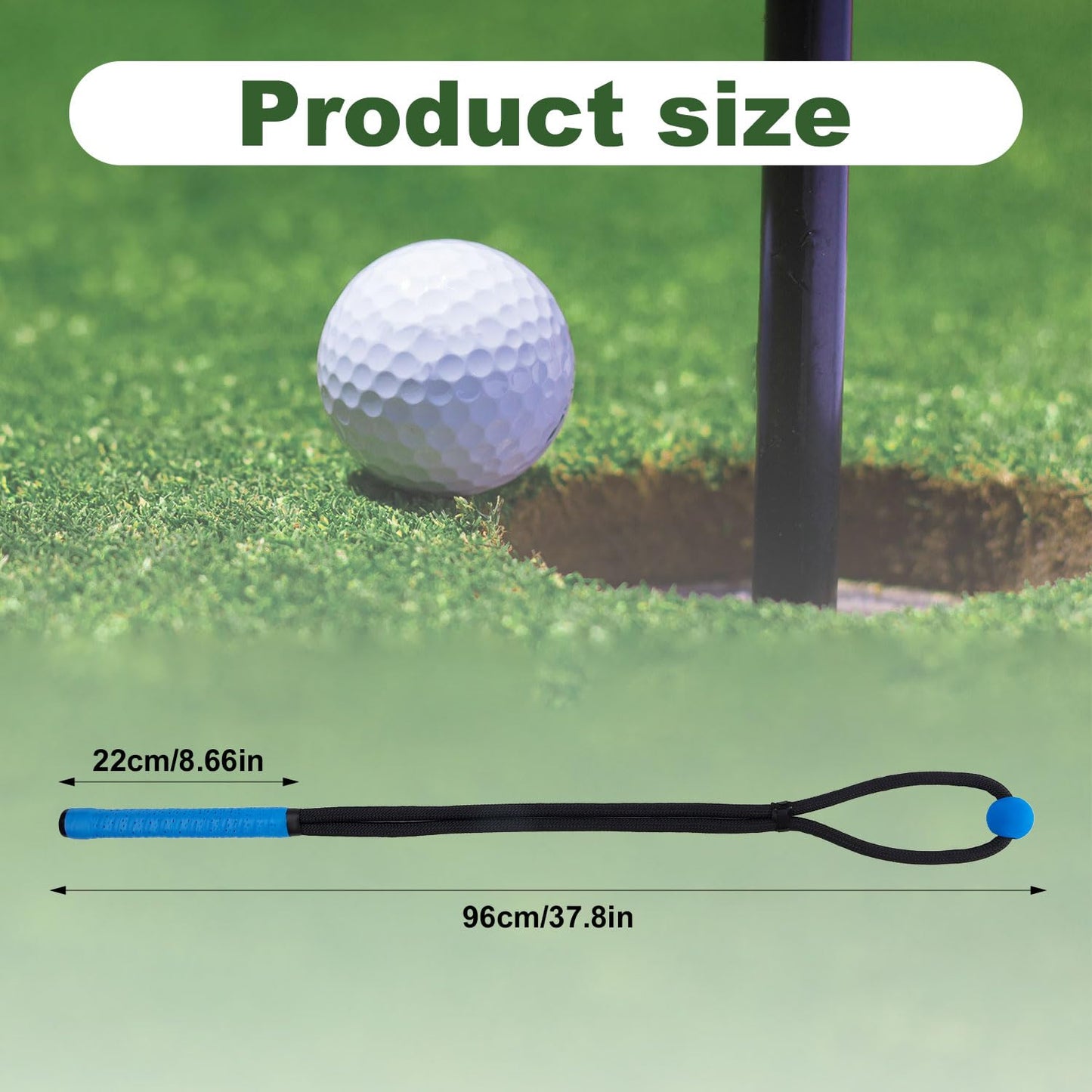 Gosknor Golf Rope Swing Trainer, Rope Golf Training Aid with Storage Bag Multi-Purpose Golf Training Rope Golf Gifts Golf Rope Trainer for Strength Control Physical Training