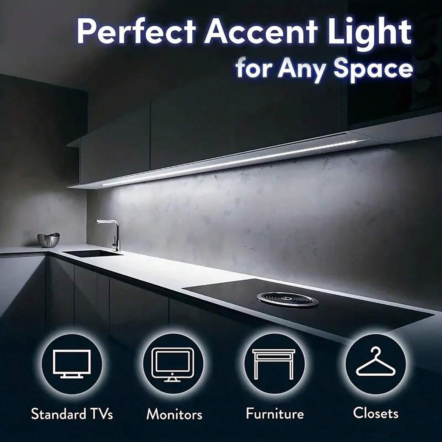 XINGZHI 5V USB LED Strip Lights, 2Pack COB Light Strip White, TV Lights 3.28FT Short LED Strip Light, Flexible Bright 5V Led Strip for Under Cabinet, Kitchen, TV Backlight, Shelves, Displays