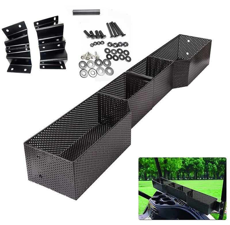 BestAccess Golf Cart Front Inner Dash Storage Basket and Rack Fits Yamaha G29 and Drive 2 Heavy Steel Golf Cart Mesh Basket