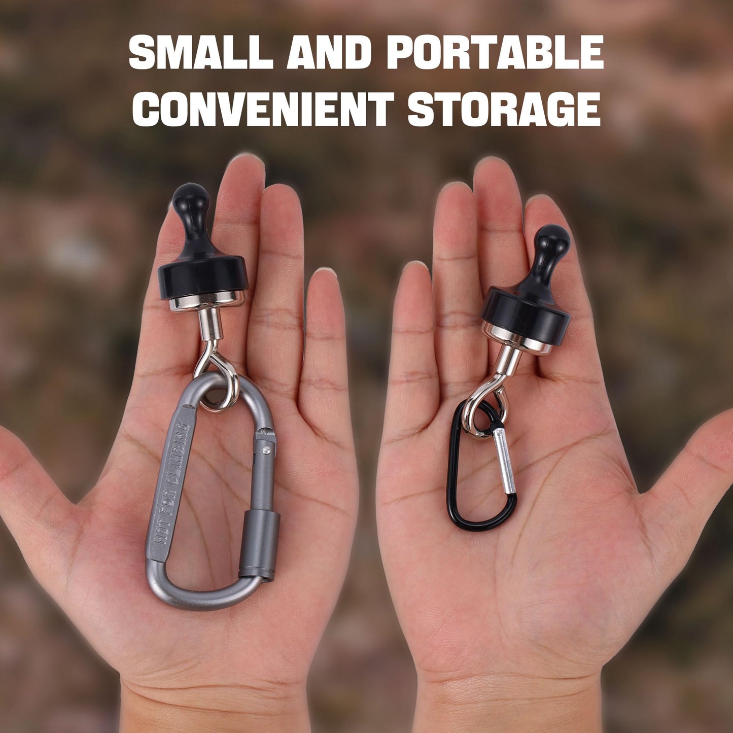 ECOSHIRE Magnetic Hooks for Canopy, Magnet Clip Hanger with Carabiner for Camping, Heavy Duty Earth Magnets, Cruise Hanging, Multifunctional Tent Canopy, Suitable Tents Swivel Snap (Large)