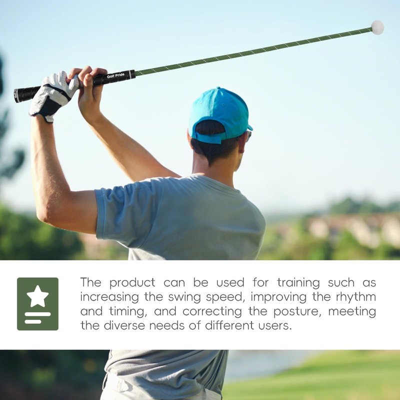 WWFFEN Golf Rope Swing Trainer, Golf Swing Training Aid, Professional Golf Swing Rope Training Aid to Improve Speed, Tempo, Rhythm, Flexibility, Strength, Golf Warm-Up Practice Equipment for Golfers
