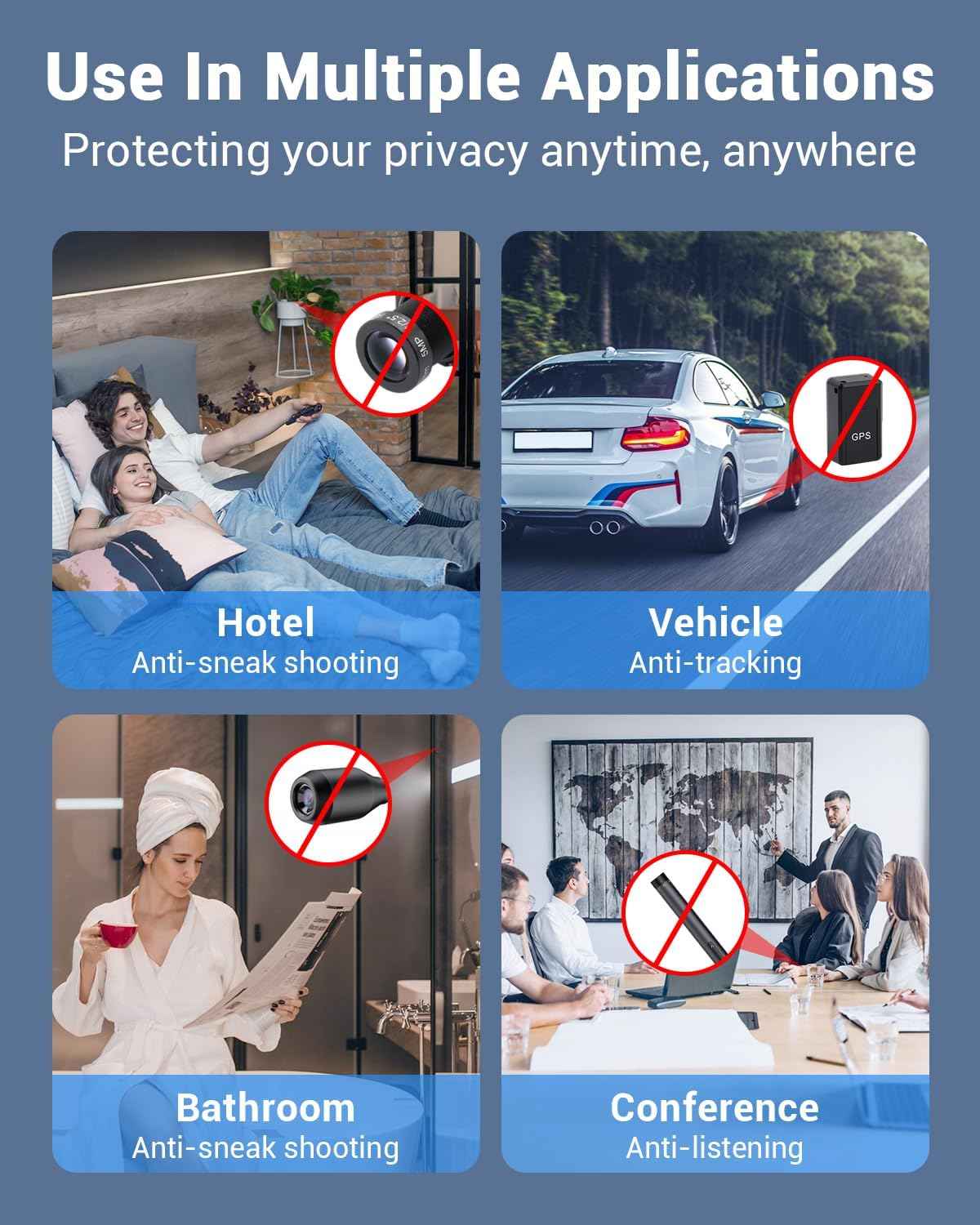2025 Hidden Camera Detector - Bug Finder with 5 Sensitivity Levels & 4 Modes for Home, Office, Hotel