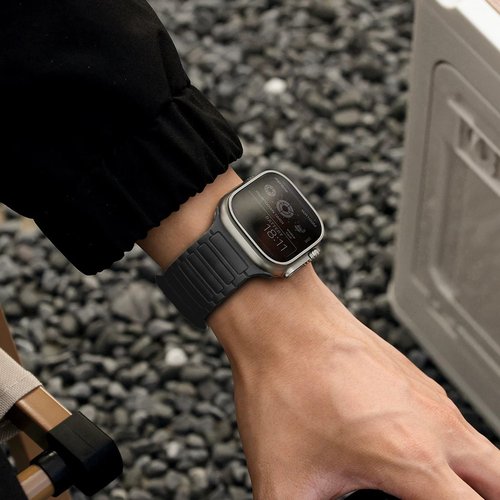 Compatible with ALPHAGEAR Smartwatch Bands, 22mm Quick Release Silicone Sport Strap Replacement Watchband with Woven Loop Design Compatible with ALPHAGEAR Bravo II, Bravo XL, Raptor, Commander, Juliet Smartwatch (Black, 22mm size band)