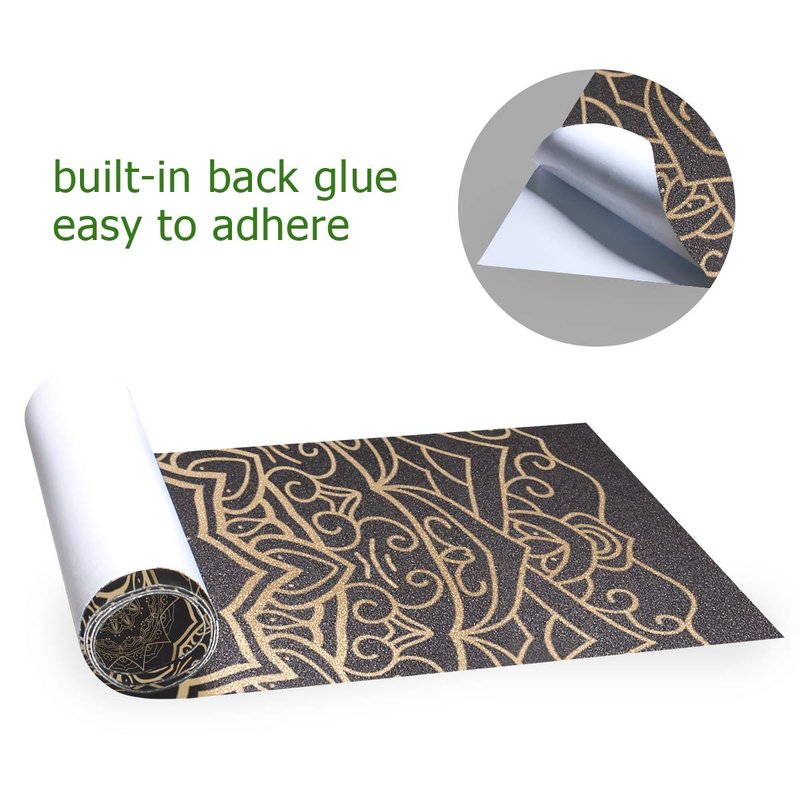 SUABO Retro Roma Flower Skateboard Grip Tape Sheet Scooter Deck Sand Paper 9" x 33"
