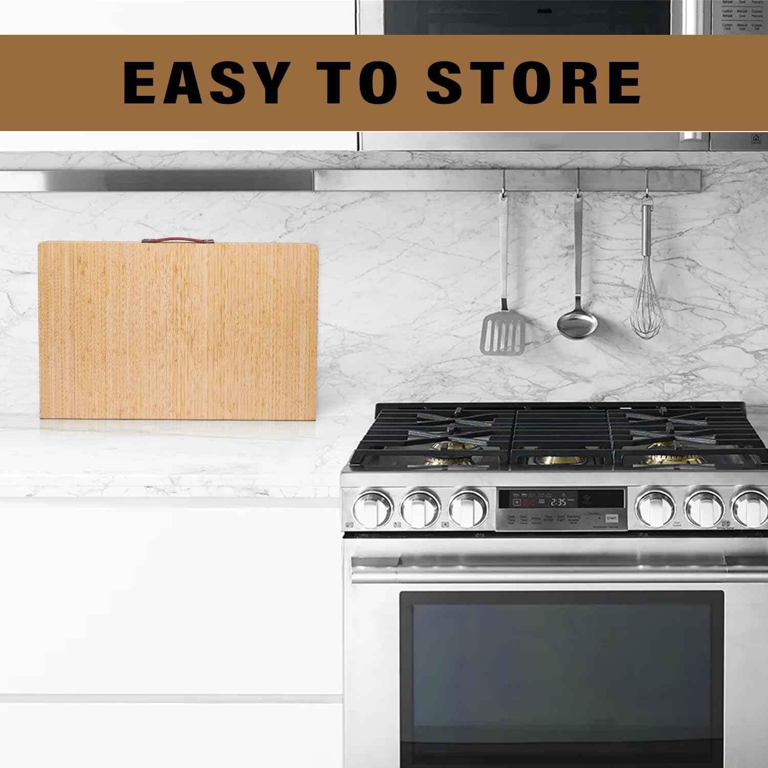 Bamboo Stove Cover for Electric & Gas Stoves - Noodle Board Topper for RV Cooking