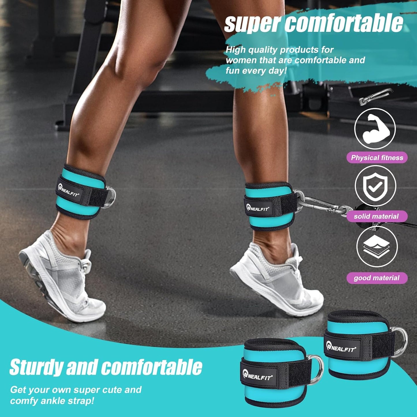 Skiennix Ankle Strap for Cable Machine - Versatile Gym Cuff for Kickbacks & Glute Workouts
