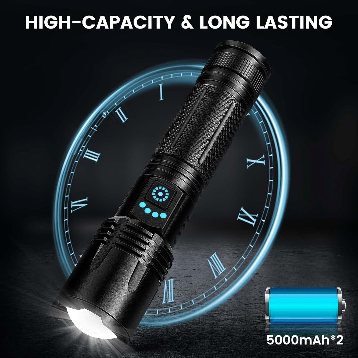 Rechargeable LED Flashlights 99,000 Lumens - 3 Pack Waterproof Handheld with 5 Modes