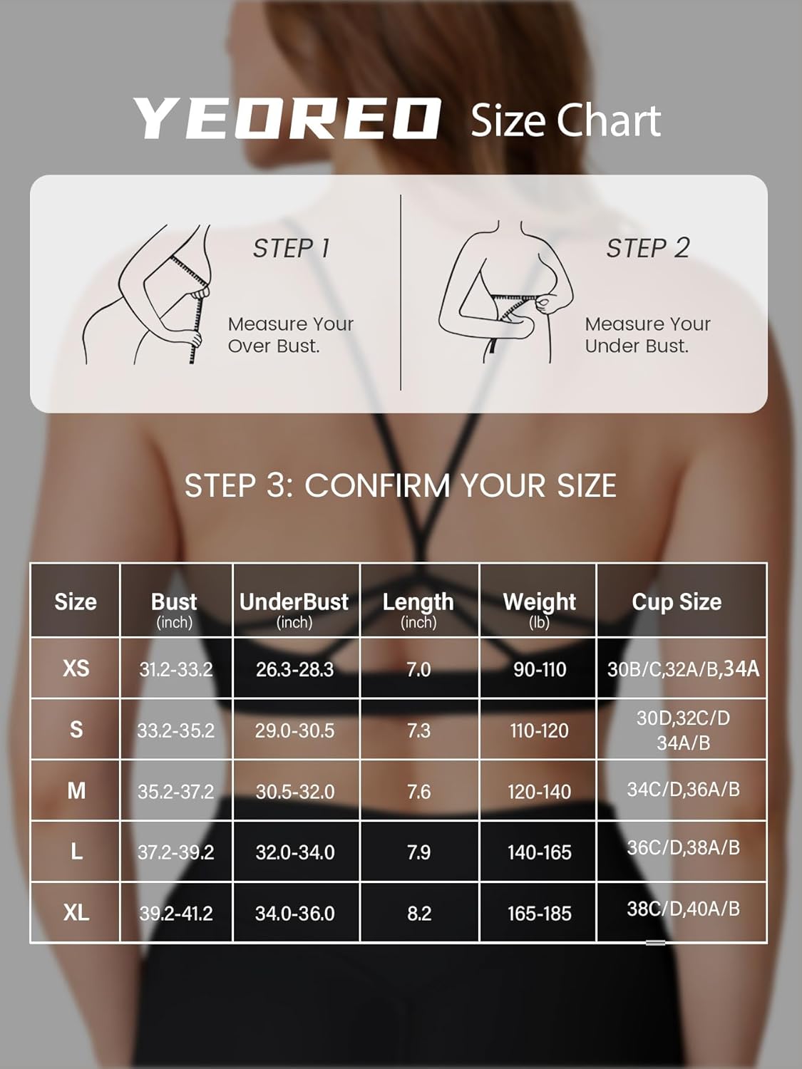 YEOREO Yaciny Y-Back Sports Bra for Women | Padded V-Neck Strappy Gym & Yoga Top