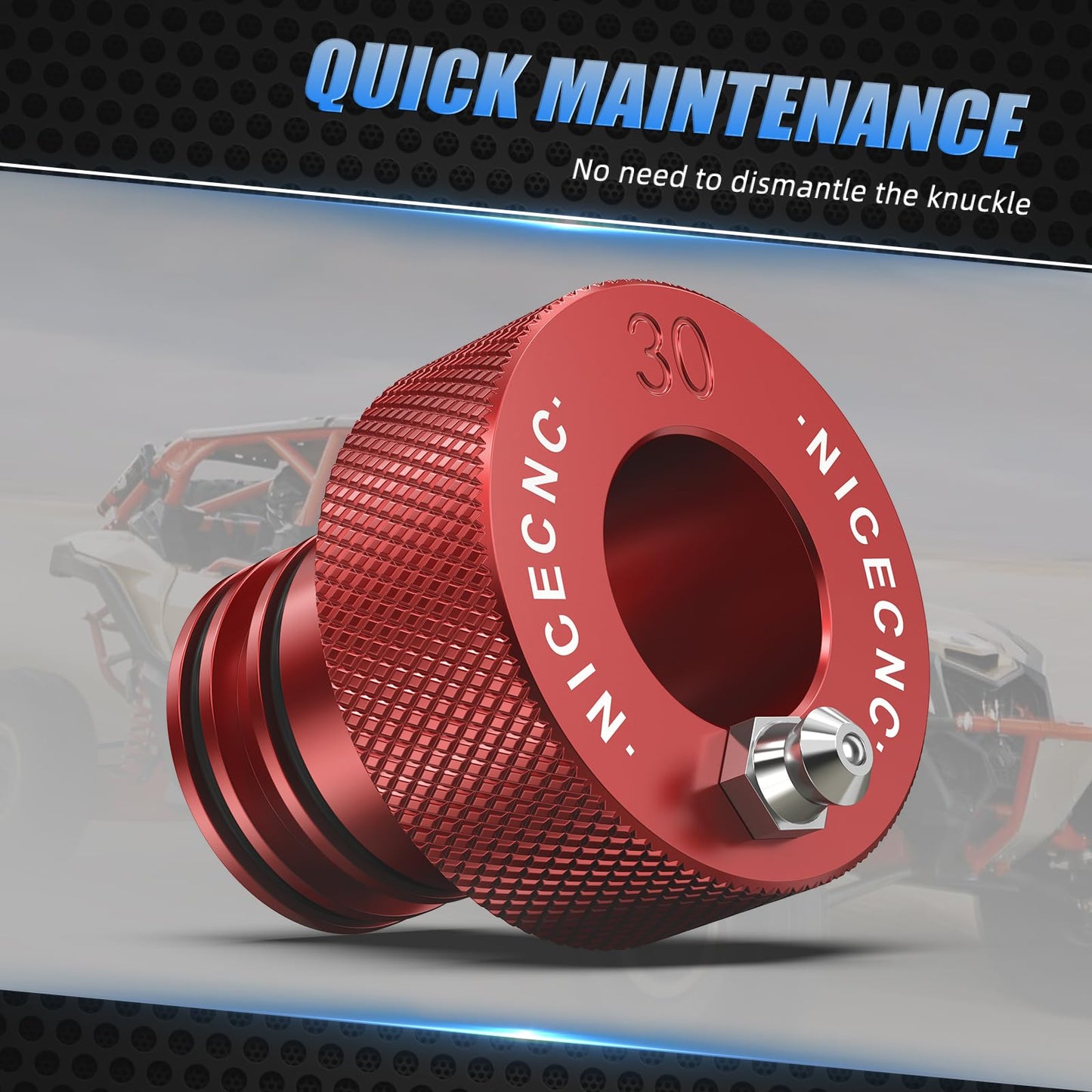 NICECNC Red Aluminum Wheel Bearing Greaser Tool 30MM Compatible with Can Am Outlander 1000 2012-2015, Renegade 1000 2012-2015