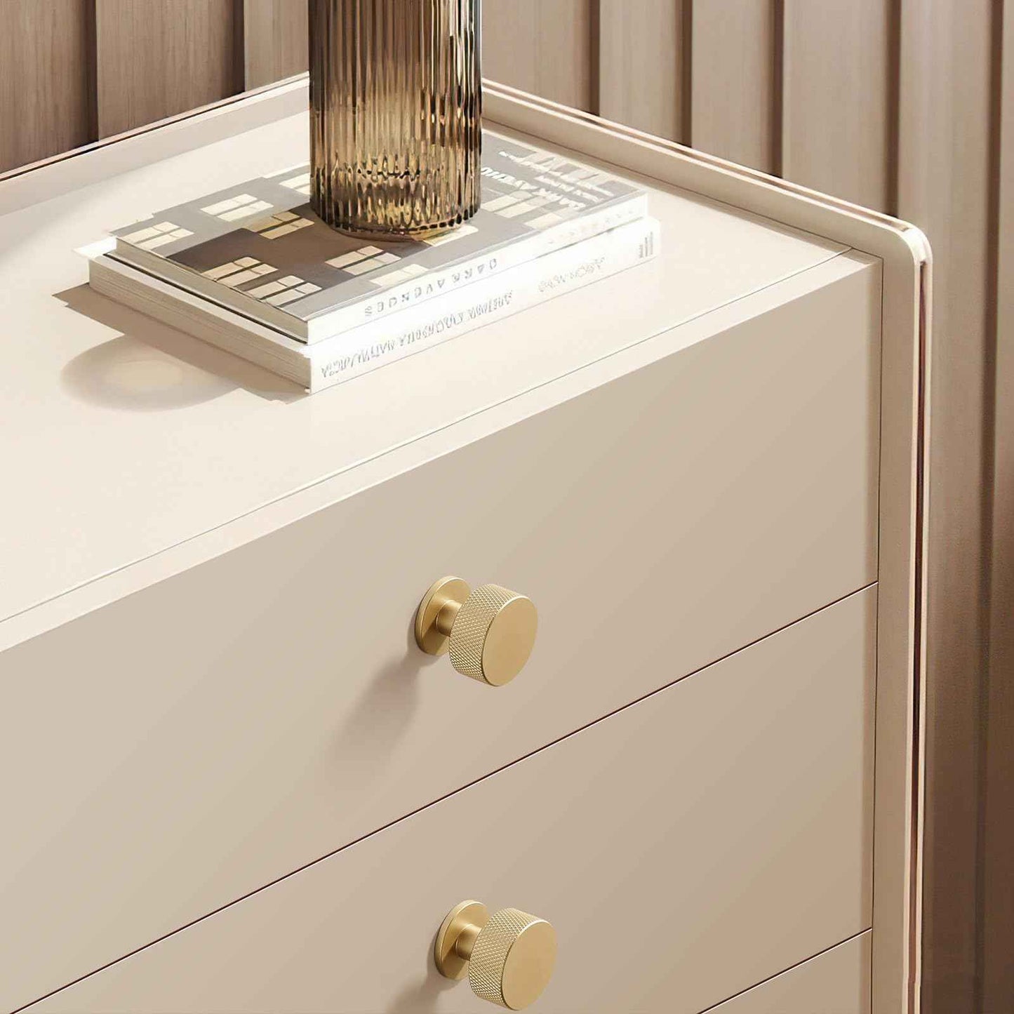 FAPUAL 10 Pack Gold Cabinet Knobs for Kitchen Cabinets & Dresser Drawers, Round Single Hole Hardware Handles Pulls, Cupboard Drawer Knob