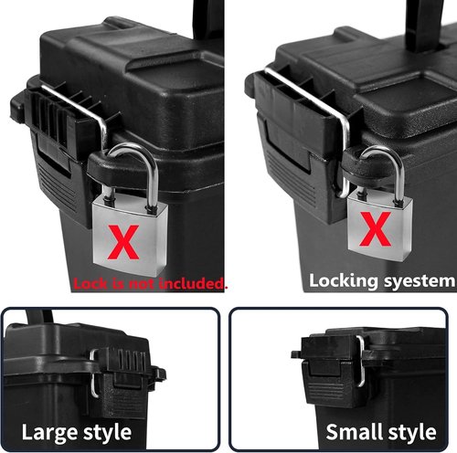 GUGULUZA Plastic Ammo Cans - 2-Pack Lockable Waterproof Storage Containers for Hunting Gear | Stackable Design