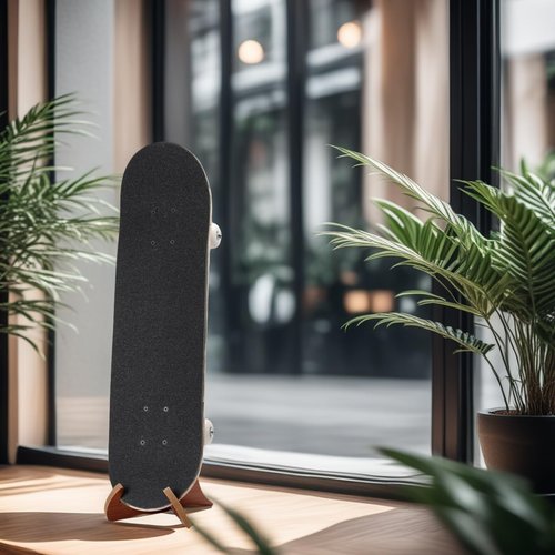 Liebemode Skateboard Floor Stand, Wood Skateboard Holder for Stakeboard Display and Storage | Space-Saving | Minimal
