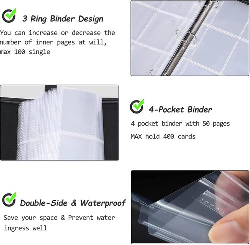Football Card Binder - 900 Pocket Trading Card Holder with Sleeves | Durable Storage Organizer for Sports Cards