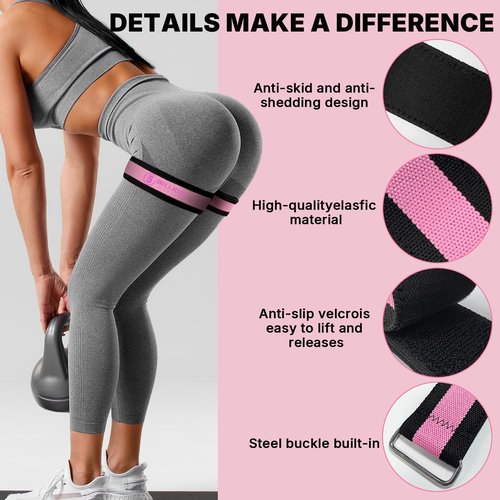 BFR Booty Bands for Women Glutes - Blood Flow Restriction Bands for Hip & Leg Building, Occlusion Training Bands for Butt Lift, Squats & Thighs, Pro Muscle Growth Straps for Squat& Fitness