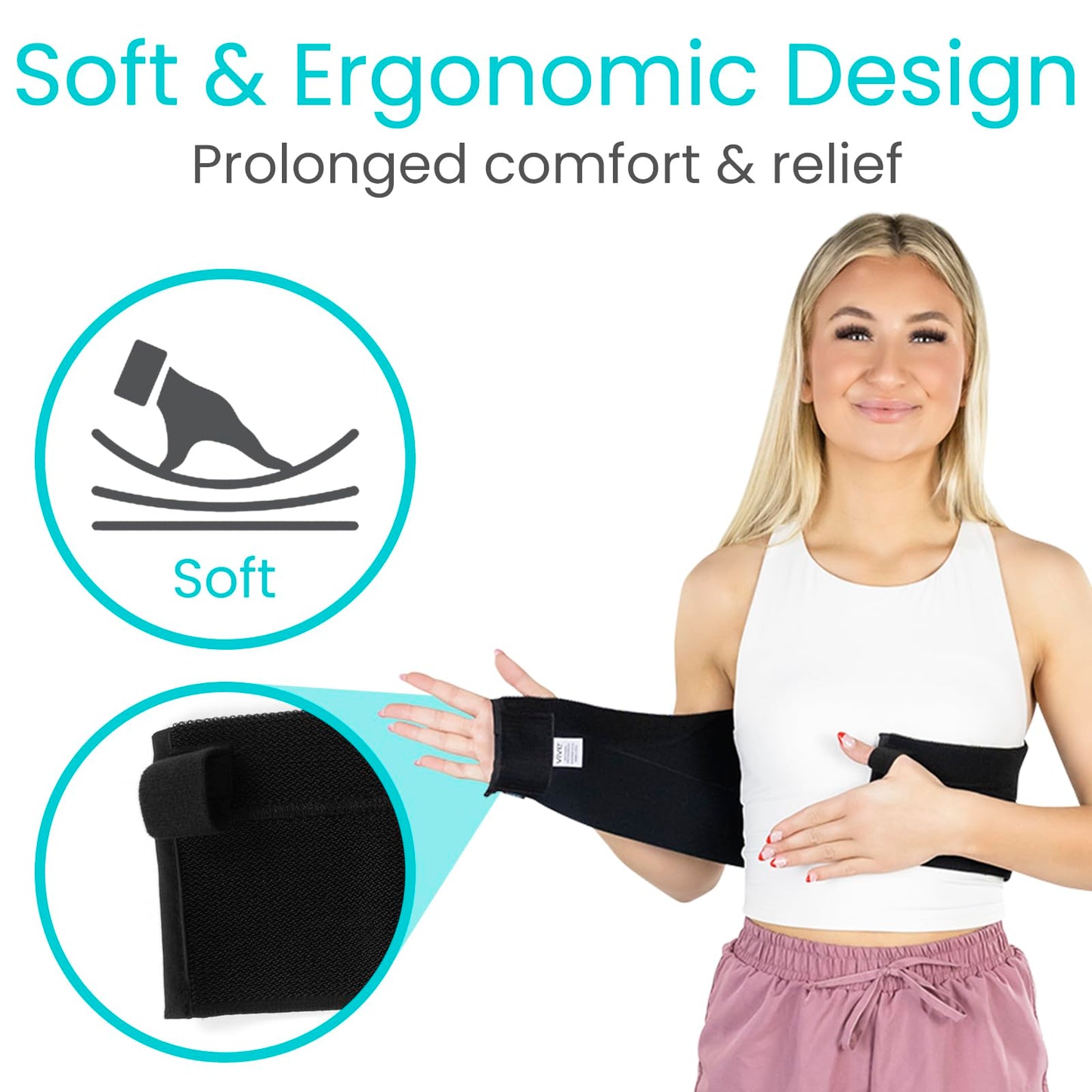 Vive Broken Rib Brace for Women, Men - Rib Cage Support Belt for Fractured, Cracked, Broken or Bruised Ribs - Post Surgery Compression Garment Wrap - Diastasis Recti Belly Band