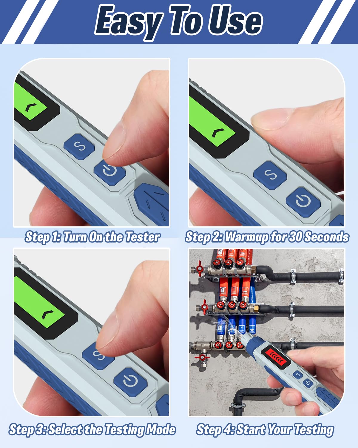 APOWER Natural Gas Leak Detector with Audible & Visual Alarm, Portable Propane Sniffer to Locate Combustible Sources Like Methane Propane Home Travel