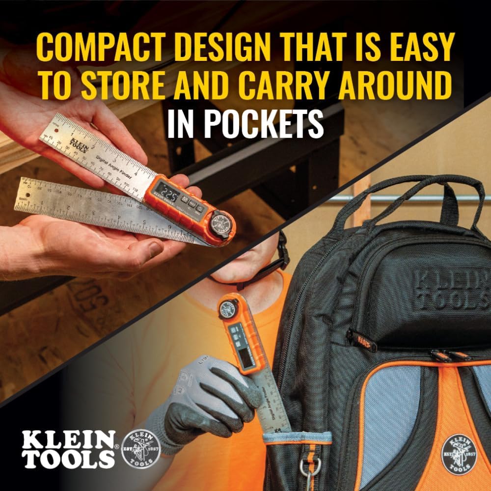 Digital Angle Finder by Klein Tools - Precision Miter Saw Protractor for Accurate Measurements