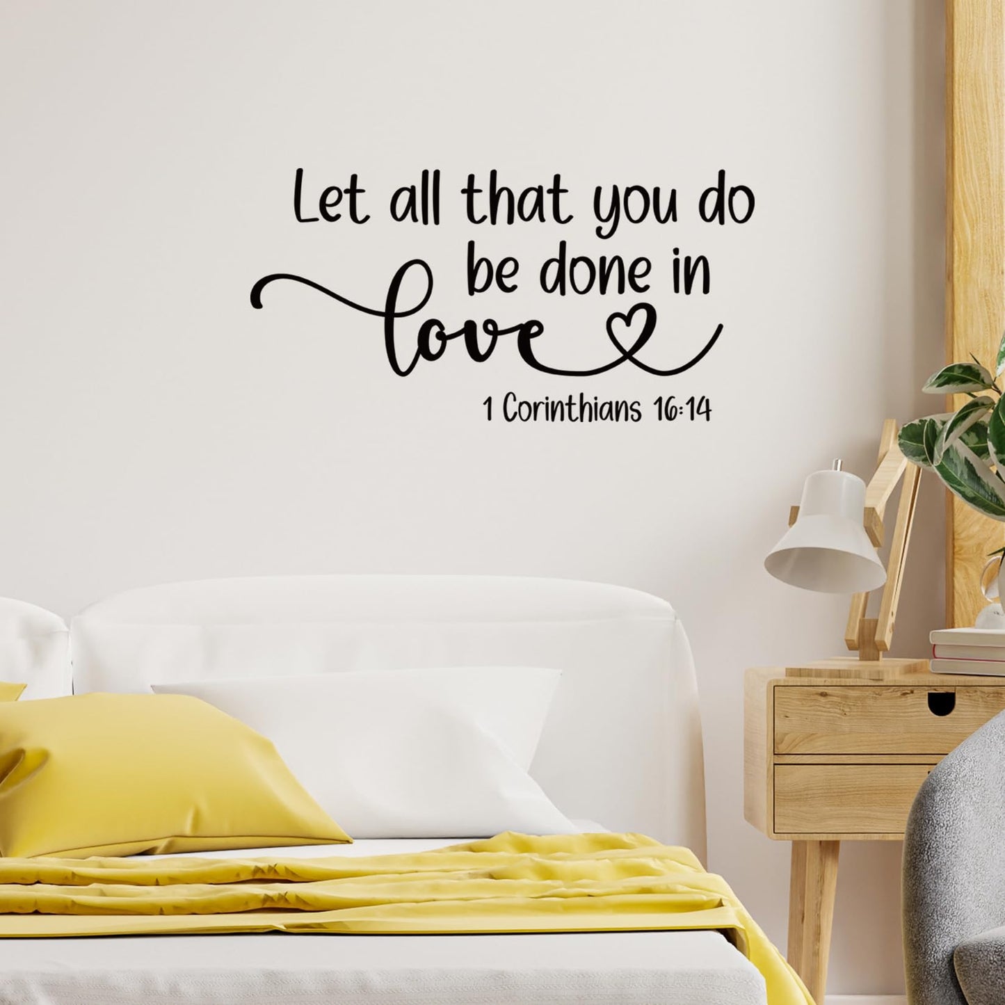 Let All That You Do Be Done in Love 1 Corinthians 16:14 Black Vinyl Religious Wall Decal Christian Quotes Bible Scripture Wall Art Decals Home Decor