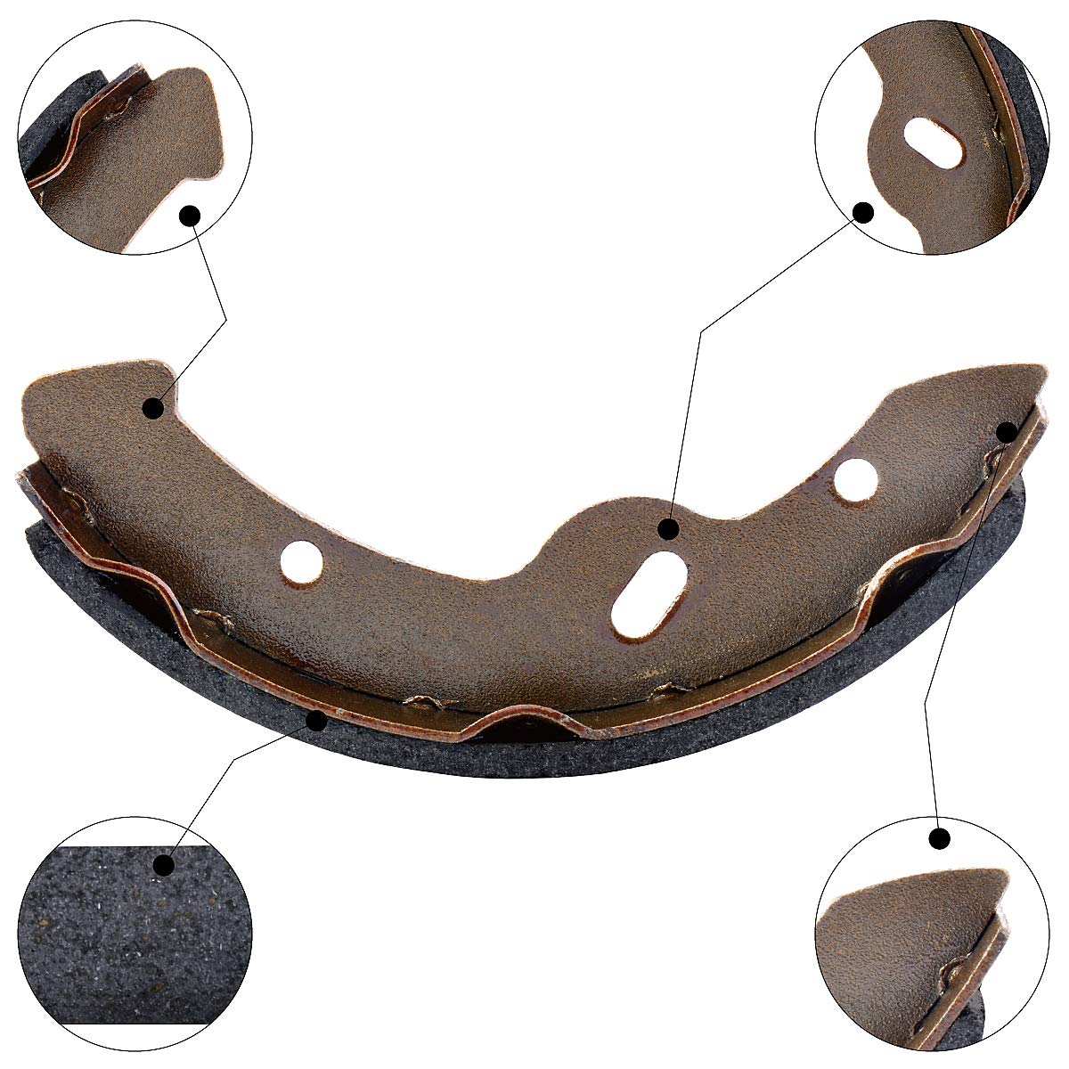 Roykaw EZGO Brake Shoes Pads and Spring Kit Compatible with1996-Up TXT/ST350/Workhorse and Yamaha 1993-Up G14, G16, G19-G22 Golf Cart Models Replaces # 27943G01, 70794G01, 70795G01