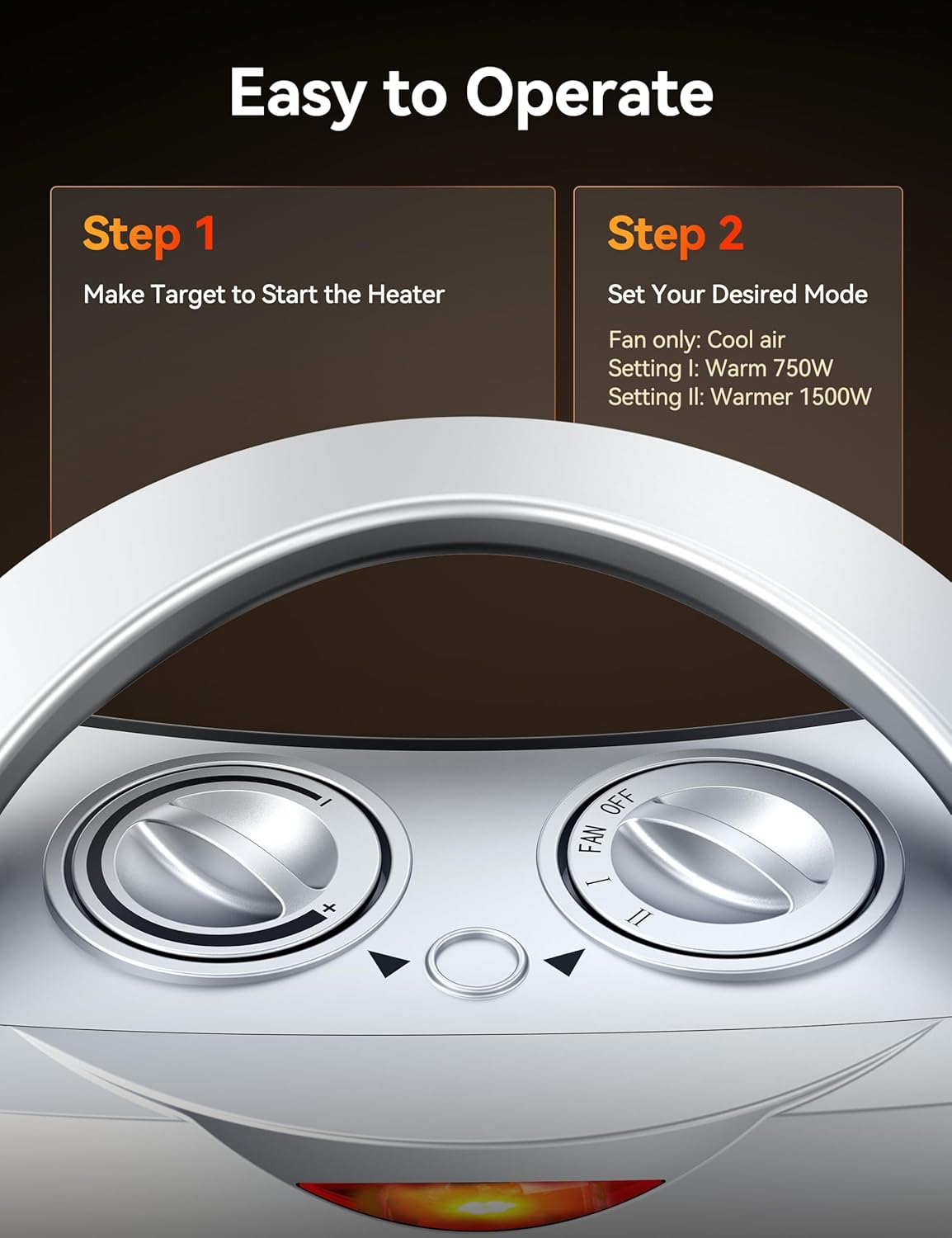 1500W Electric Space Heater with Remote - Portable PTC Ceramic Heater for Home & Office